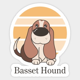 Cute Dogs illustrations - Basset Hound Sticker